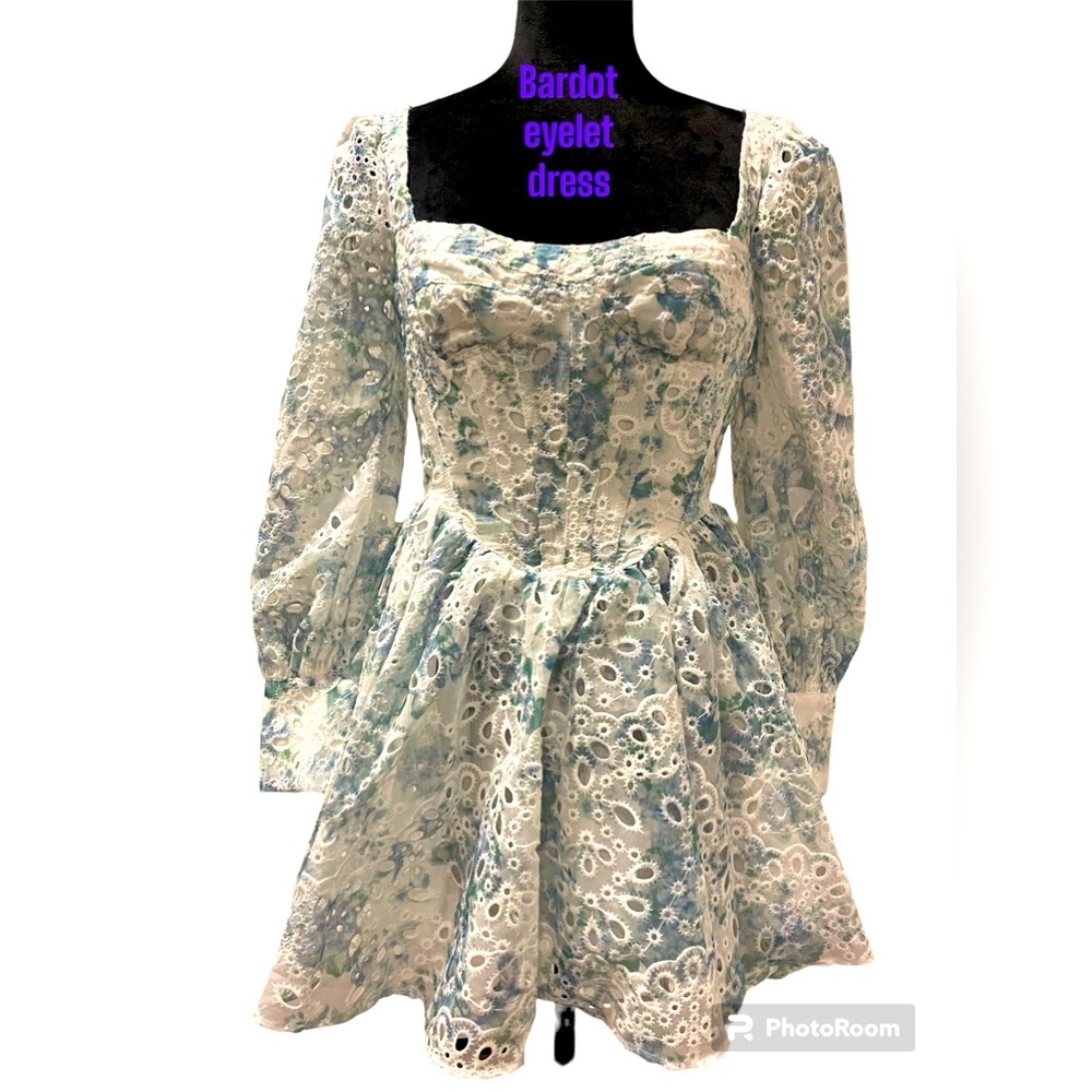 Bardot eyelet dress